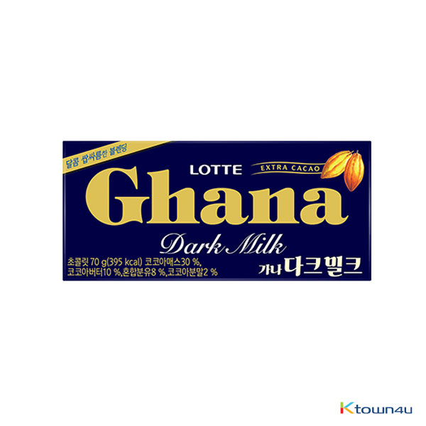 [LOTTE] Ghana Dark Milk Chocolate 70g*1EA