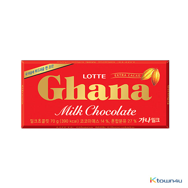 [LOTTE] Ghana Milk Chocolate 70g*1EA