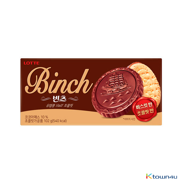[LOTTE] Binch Chocolate Dipped Biscuits 102g*1EA