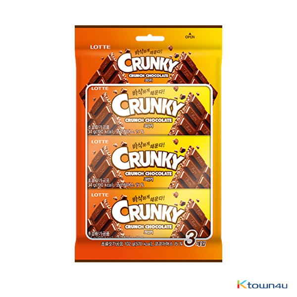 [LOTTE] Crunky 3 Bundle 102g*1PACK(1PACK=3EA)