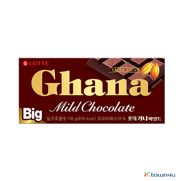 [LOTTE] Big Ghana Mild Chocolate Bar70g*1EA