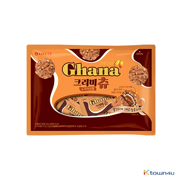 [LOTTE] Ghana Creamy Chew Nougat Caramel 224g*1PACK