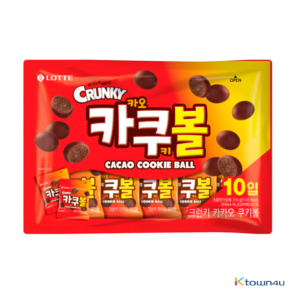 [LOTTE] Crunky Cacao Cookies Ball 216g*1PACK(1PACK=10EA)