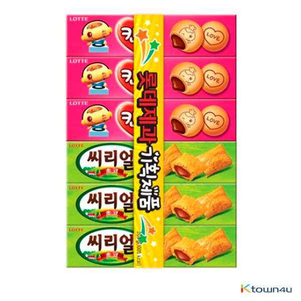 [LOTTE] Biscuit Assort 6 Bundle (Kancho, Cereal) 204g*1SET(1SET=6EA)