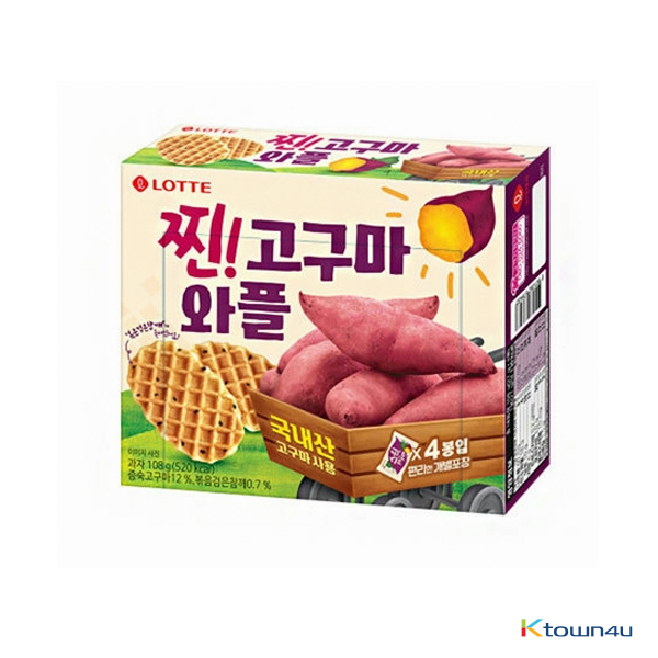 [LOTTE] Real! Sweet potato Waffle 108g*1BOX(1BOX=4EA)