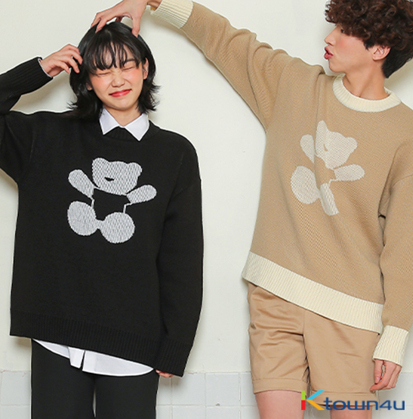 ktown4u.com : AQO Hug Me Bear Knit [Black]