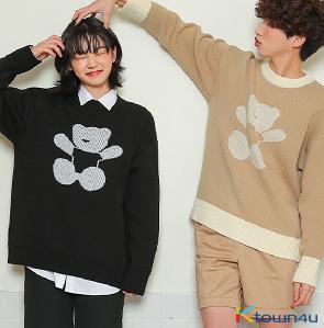 ★送料・関税込★AQOstudiospace★AQO BEAR STRIPE KNIT TEE★ ktown4u.com : [Aqo Studio Space] Bunny Bear Knit Vest 2colors