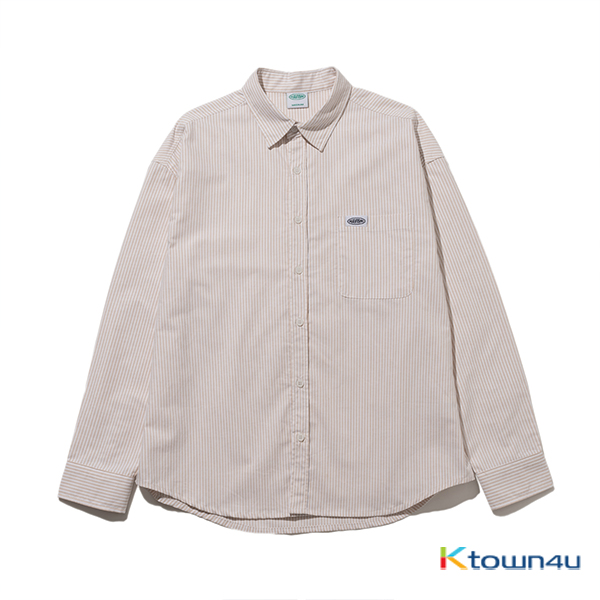 Label Oxford Stripe Shirt [Beige]