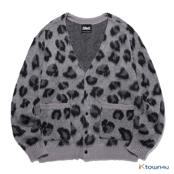 [Ellioti] Leopard mohair cardigan_Grey