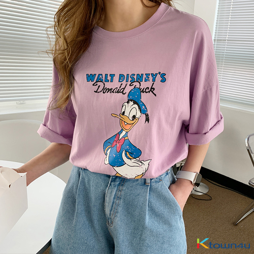 [naning9] Donald T-shirt_Light Violet