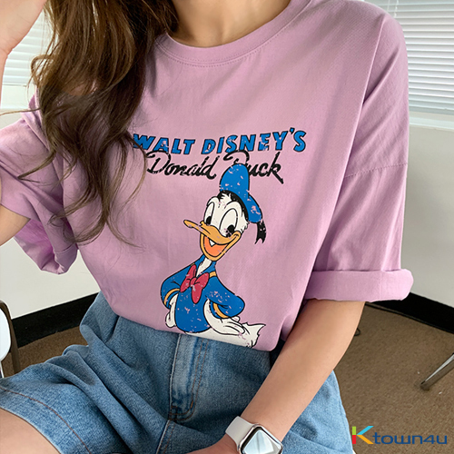 [naning9] Donald T-shirt_Light Violet