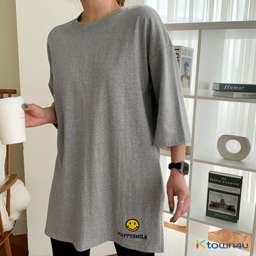 [naning9] Two Wells Box Long T-shirt_Gray