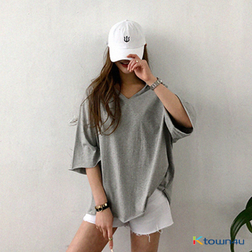 [naning9] Hooded T-shirt_gray
