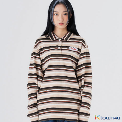 [fevertime]  CHECKER STRIPE KARA T_BROWN