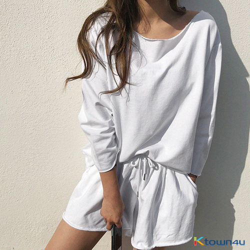 [[naning9] Roinbell Sweatsuit Set_White