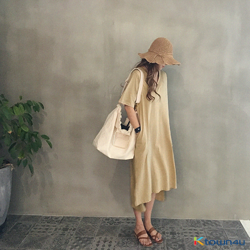 [naning9]Hacken Slit Long Dress_beige