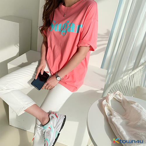 [naning9]Luel Printed Short-Sleeved T-shirt_Pink