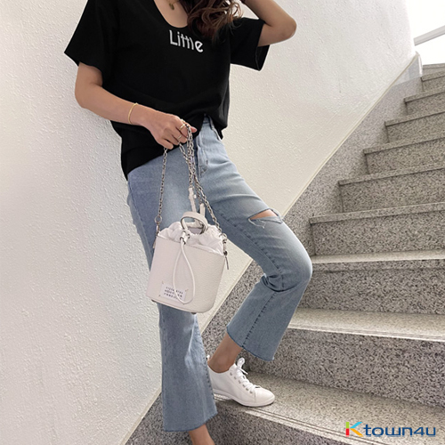 [naning9]Motis Printed Short Sleeve Tee_Black