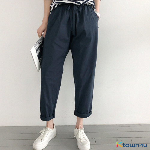 [naning9]Cuile Baggy Pants_Navy