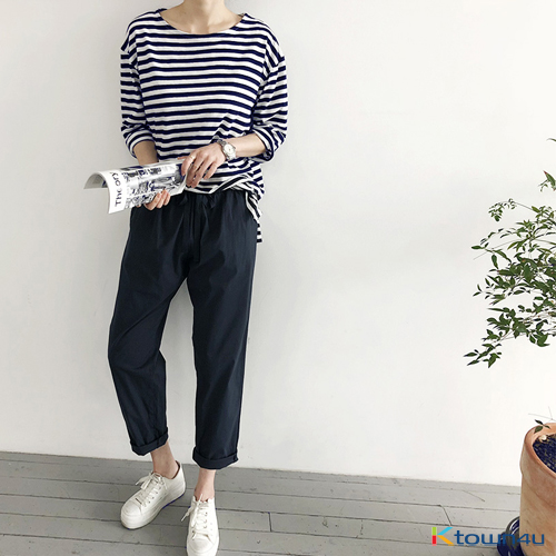 [naning9]Cuile Baggy Pants_Navy