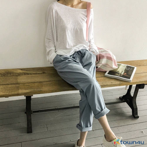 [naning9]Cuile Baggy Pants_Sky Blue