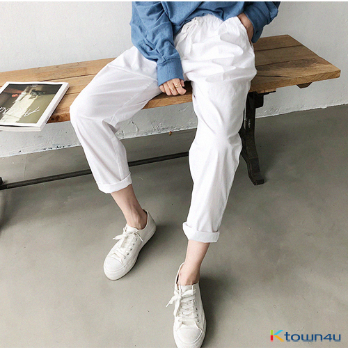 [naning9]Cuile Baggy Pants_White