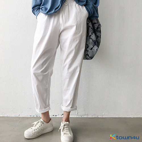 ktown4u.com : [naning9]Cuile Baggy Pants_White