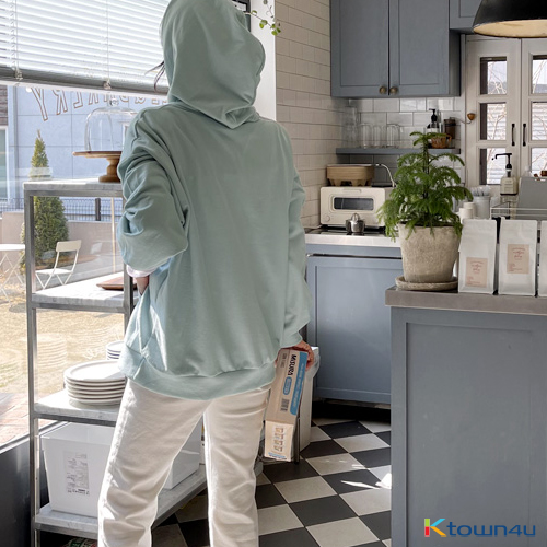 [naning9]Monedy boxy fit hoodie_Sky Blue