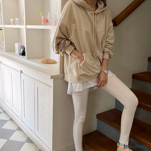 [naning9]Monedy boxy fit hoodie_Beige