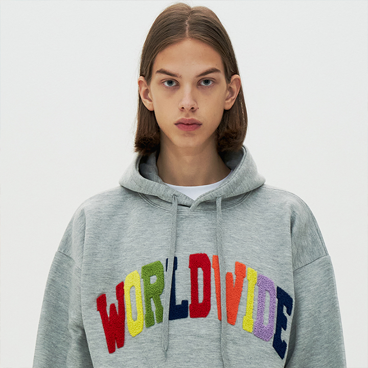 [AMESWORLDWIDE]RAINBOW WORLDWIDE HOODIE_GY