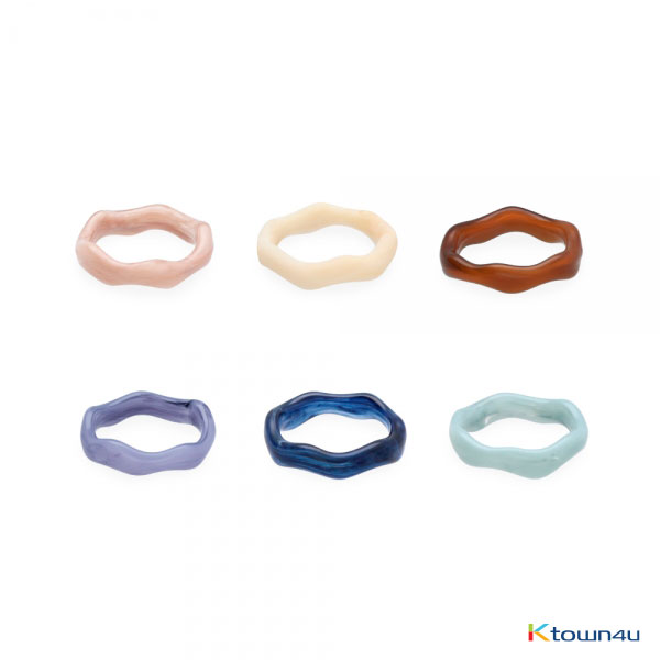 [RITA MONICA] Bonbon Curve Ring (3ea 1set) (Beige Ver.) (one size)