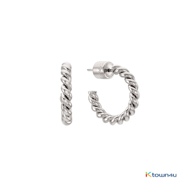 [RITA MONICA] Rope Hoop Earrings S (White Gold)