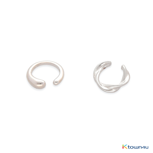 [RITA MONICA] Organic Ear cuff S1 (2ea 1set) (White Gold)