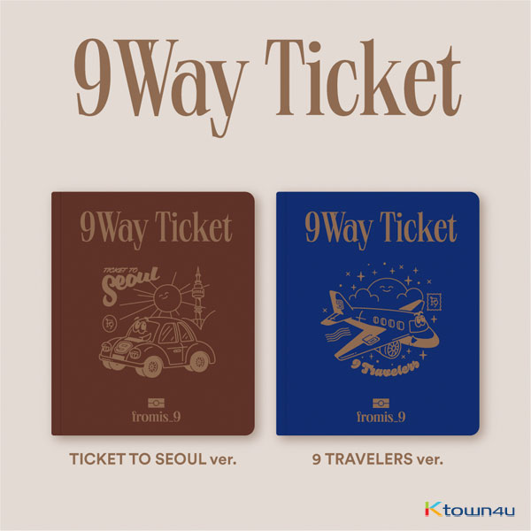 [2CD 세트상품] 프로미스나인 - 싱글앨범 2집 [9 WAY TICKET] (9 TRAVELERS 버전 + TICKET TO SEOUL 버전)