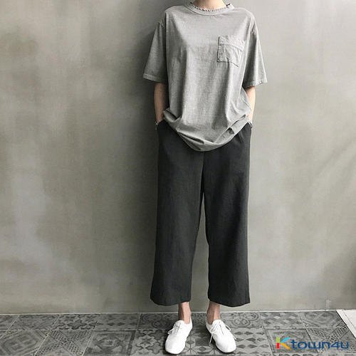 [naning9]Actorby Linen Pants_charcoal