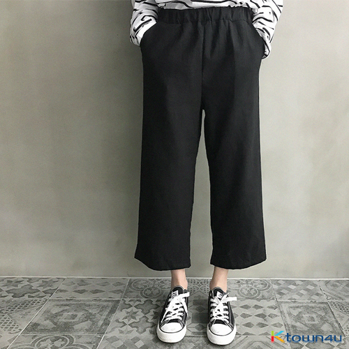 [naning9]Actorby Linen Pants_black