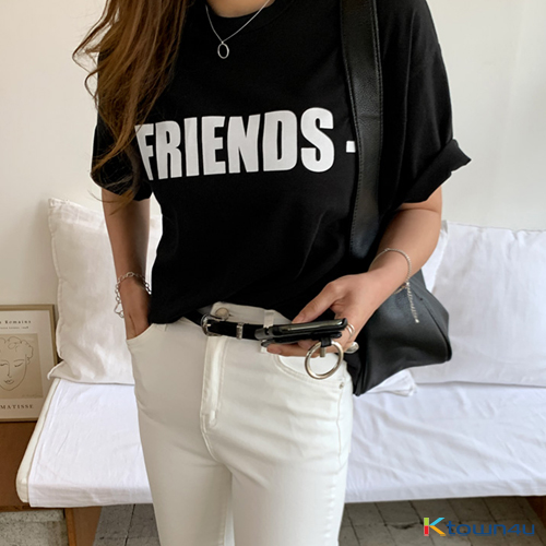 [naning9]Friends PrintedT-shirt_Black