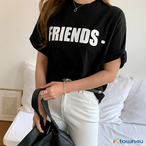 [naning9]Friends PrintedT-shirt_Black