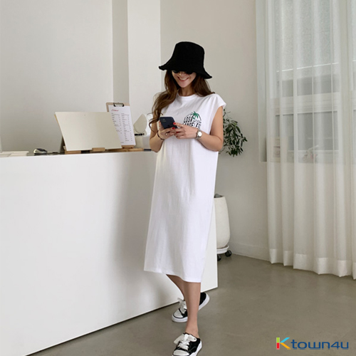 [naning9]Four City Printed Dress_White