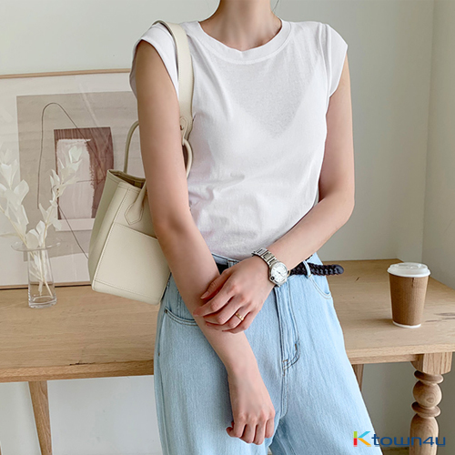 [naning9]Hireth sleeveless shirt_White
