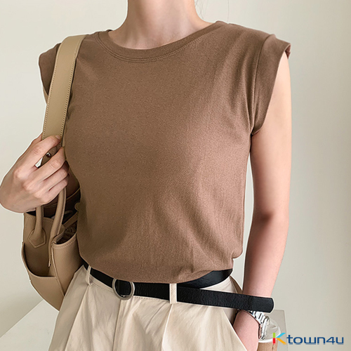 [naning9]Hireth sleeveless shirt_brown