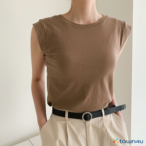 [naning9]Hireth sleeveless shirt_brown