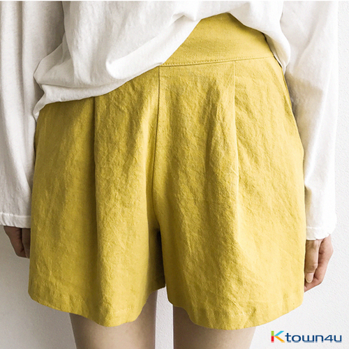 [naning9]Bless Linen Pantskirt_mustard