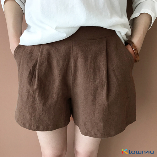 [naning9] Bless Linen Pantskirt [Brown]