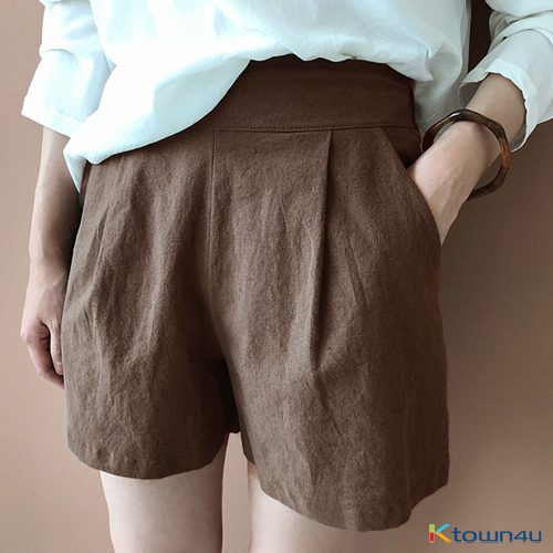 [naning9] Bless Linen Pantskirt [Brown]