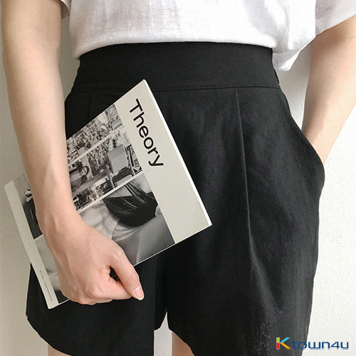 [naning9]Bless Linen Pantskirt_black