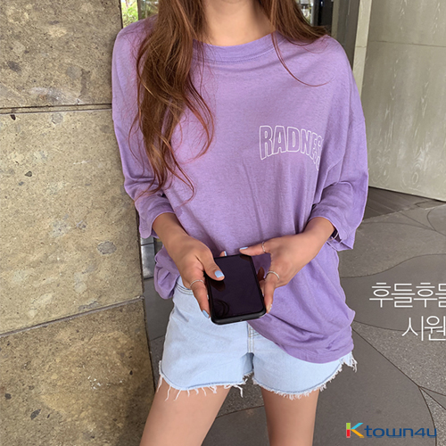 [naning9]Romerson Printed T-Shirt_Violet