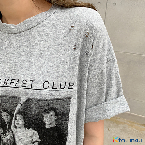 [naning9]Trau Vintage Printed T-Shirt_gray
