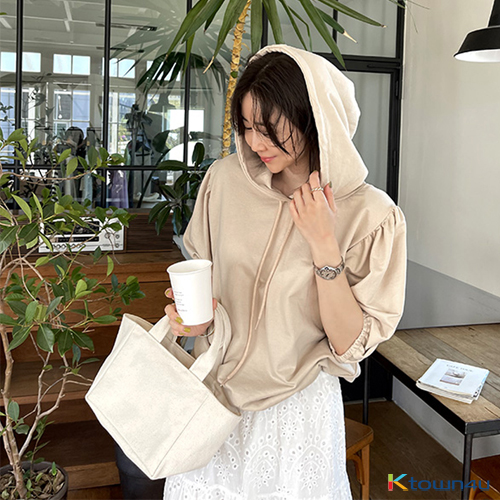 [naning9]Nacelli Puff Hoodie_Beige