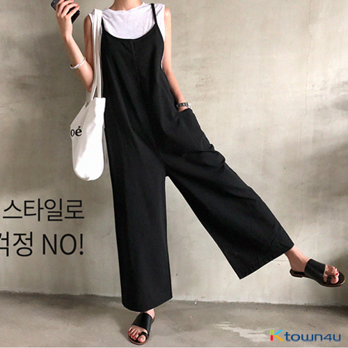 [naning9]Dotol Jumpsuit_black